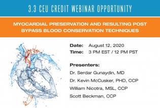 Webinar Myocardial Preservation and Resulting Post Bypass Blood Conservation Techniques