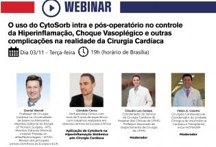 Webinar O uso do CytoSorb intra e pós-operatório no controle da Hiperinflamação, Choque Vasoplégico